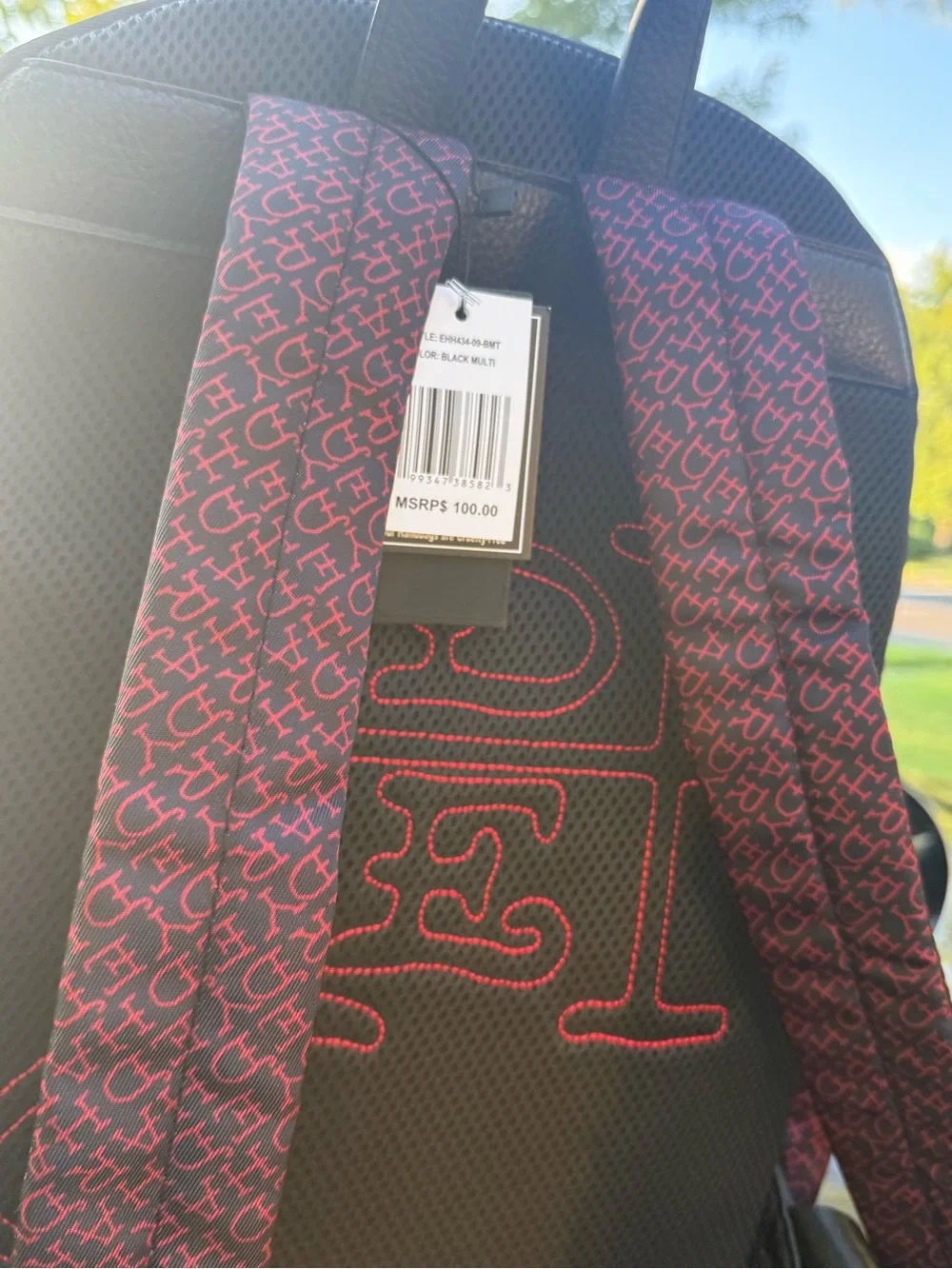 Ed Hardy Black & Red Floral 'True Death' Logo Backpack UNISEX
